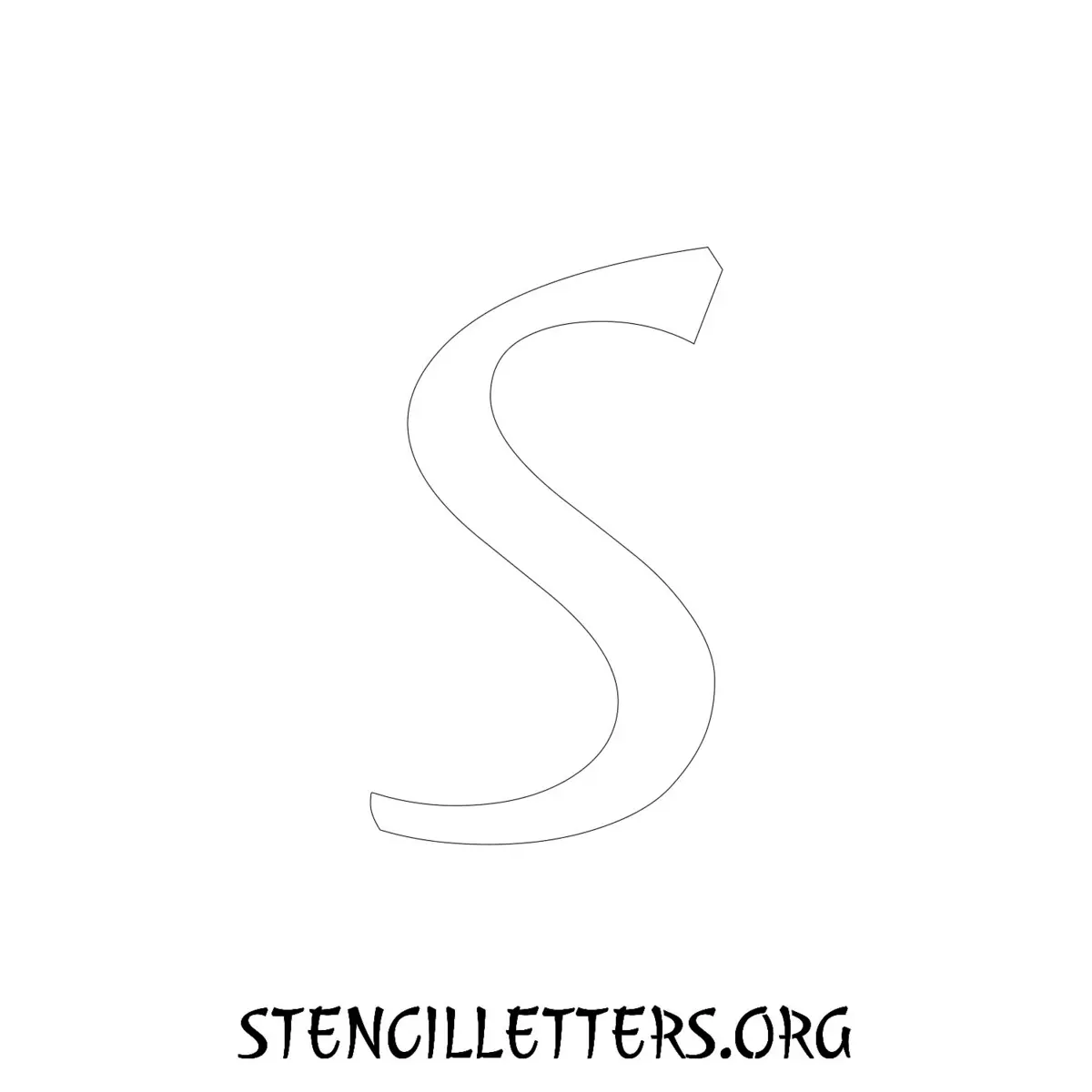 4 Inch Free Printable Individual 148 Cursive Uppercase Letter Stencils