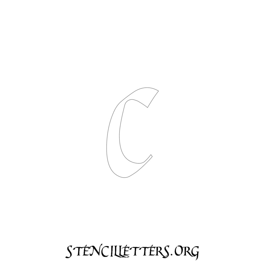 3 Inch Free Printable Individual 149 Cursive Lowercase Letter Stencils ...