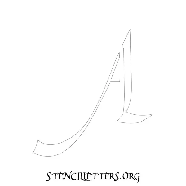 2 Inch Free Printable Individual 149 Cursive Uppercase Letter Stencils -  Stencil Letters Org