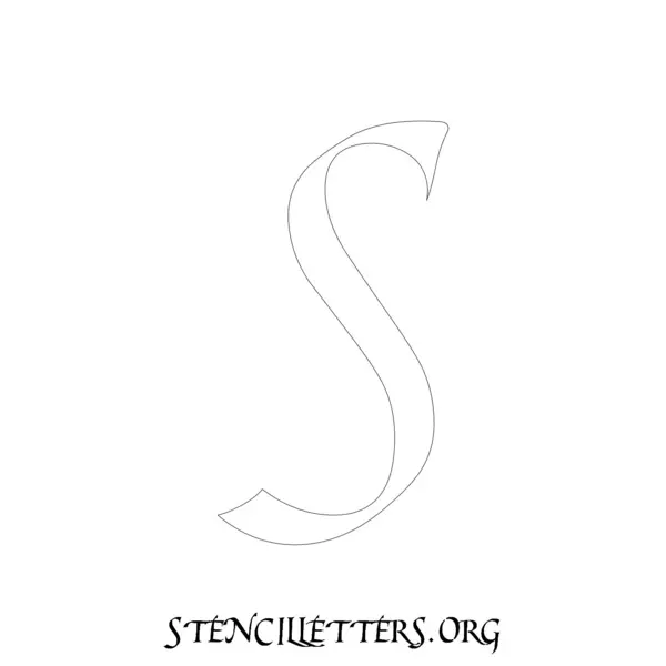 2 Inch Free Printable Individual 149 Cursive Uppercase Letter Stencils
