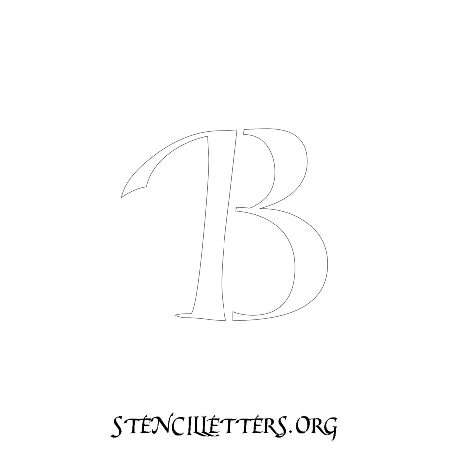 3 Inch Free Printable Individual 149 Cursive Uppercase Letter Stencils ...