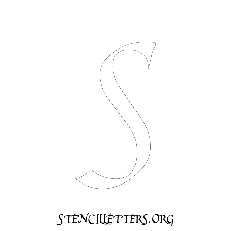 3 Inch Free Printable Individual 149 Cursive Uppercase Letter Stencils