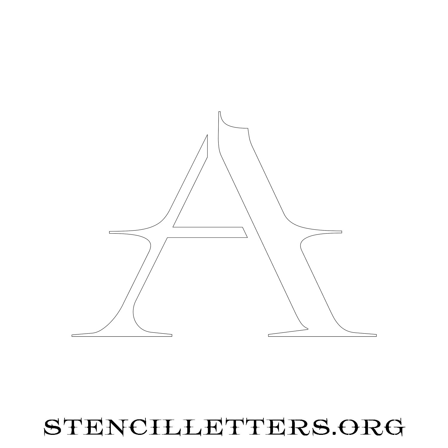 5 Inch Free Printable Individual 15 Elegant Uppercase Letter Stencils ...