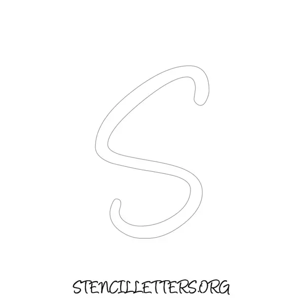 2 Inch Free Printable Individual 151 Cursive Uppercase Letter Stencils