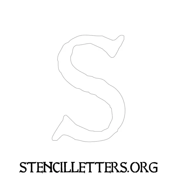 2 Inch Free Printable Individual 167 Calligraphy Uppercase Letter Stencils