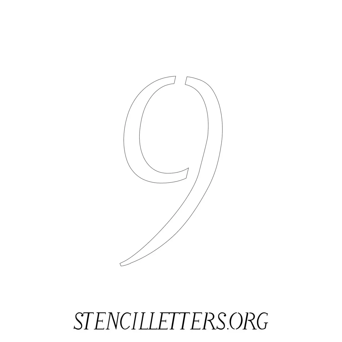 4 Inch Free Printable Individual 168 Calligraphy Number Stencils