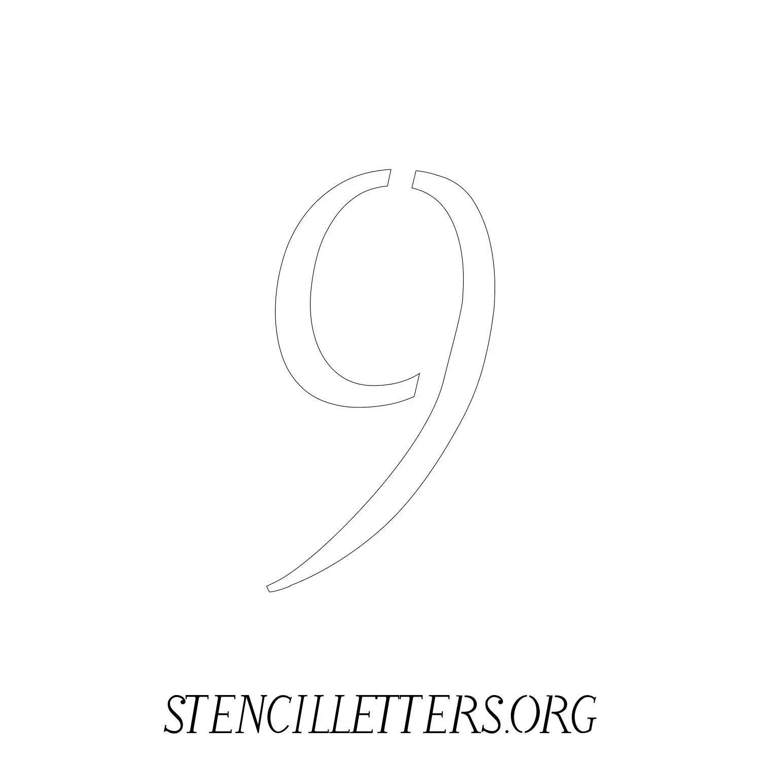 5 Inch Free Printable Individual 168 Calligraphy Number Stencils