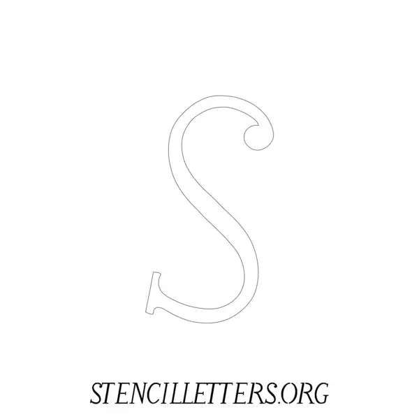 2 Inch Free Printable Individual 168 Calligraphy Uppercase Letter Stencils