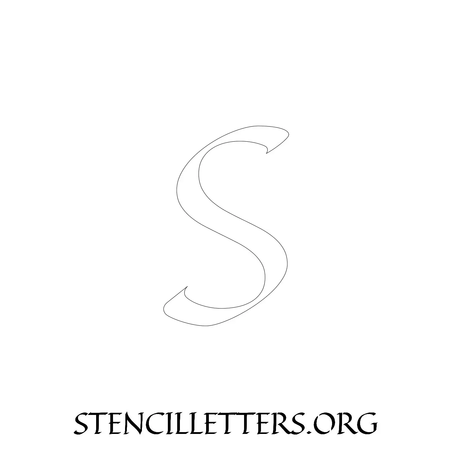 5 Inch Free Printable Individual 169 Calligraphy Uppercase Letter Stencils