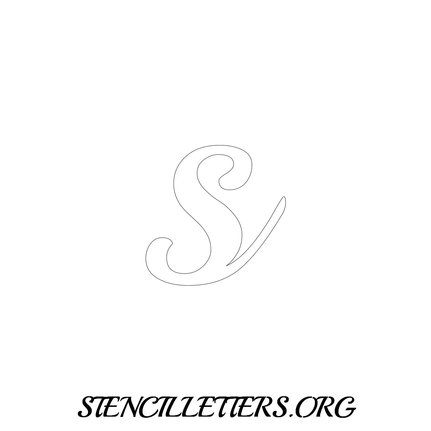 5 Inch Free Printable Individual 172 Calligraphy Lowercase Letter Stencils