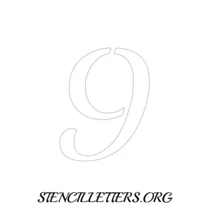 1 Inch Free Printable Individual 172 Calligraphy Number Stencils