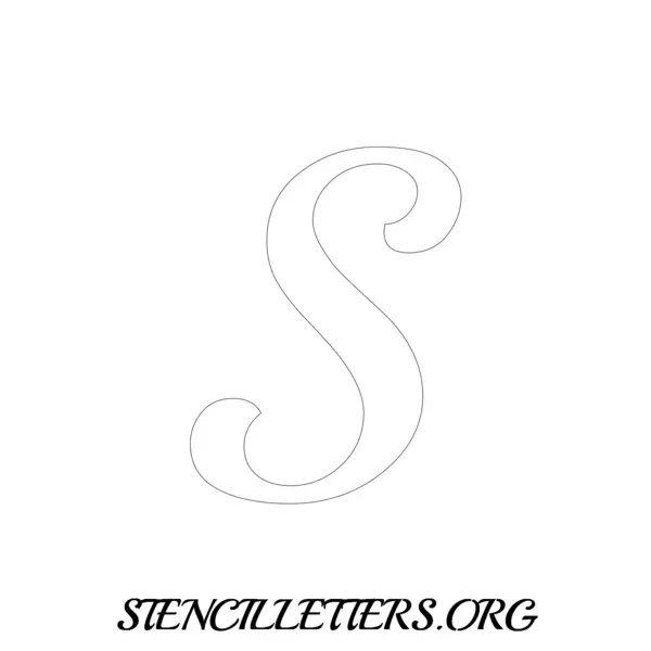 2 Inch Free Printable Individual 172 Calligraphy Uppercase Letter Stencils