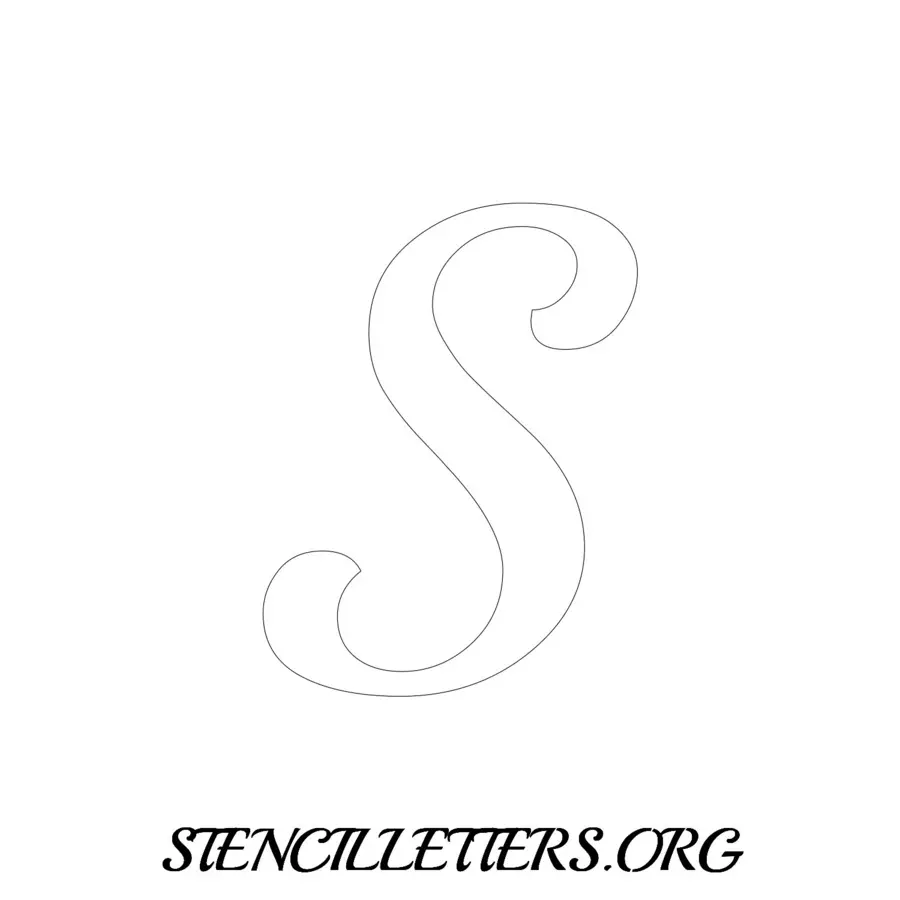 3 Inch Free Printable Individual 172 Calligraphy Uppercase Letter Stencils