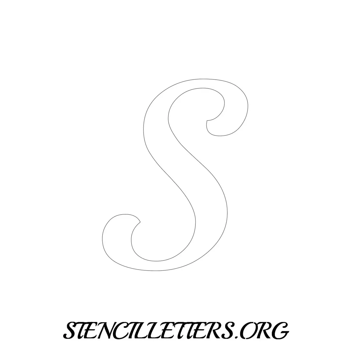 4 Inch Free Printable Individual 172 Calligraphy Uppercase Letter Stencils