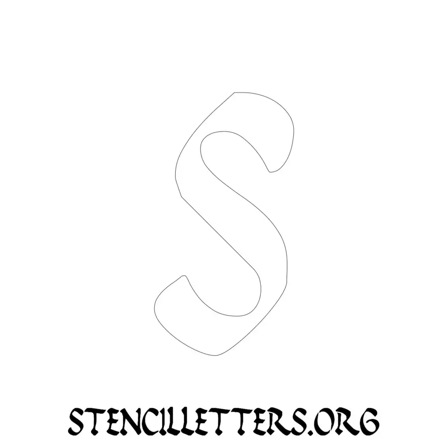 3 Inch Free Printable Individual 173 Calligraphy Lowercase Letter Stencils