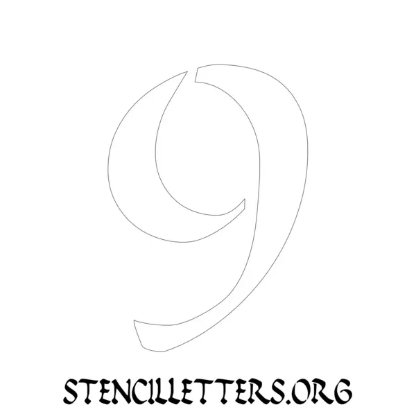 2 Inch Free Printable Individual 173 Calligraphy Number Stencils