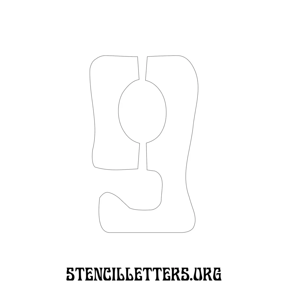 4 Inch Free Printable Individual 191 Art Nouveau Number Stencils