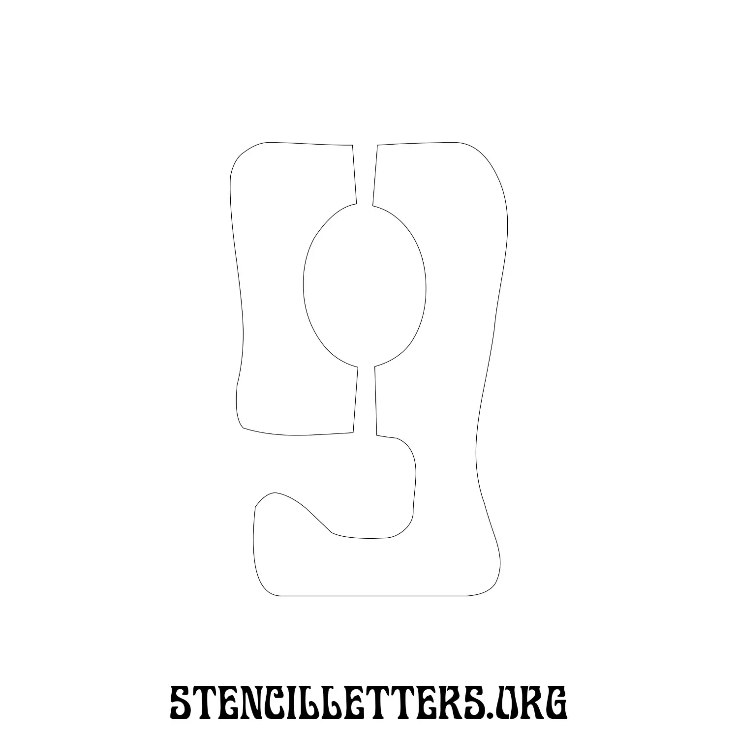 5 Inch Free Printable Individual 191 Art Nouveau Number Stencils