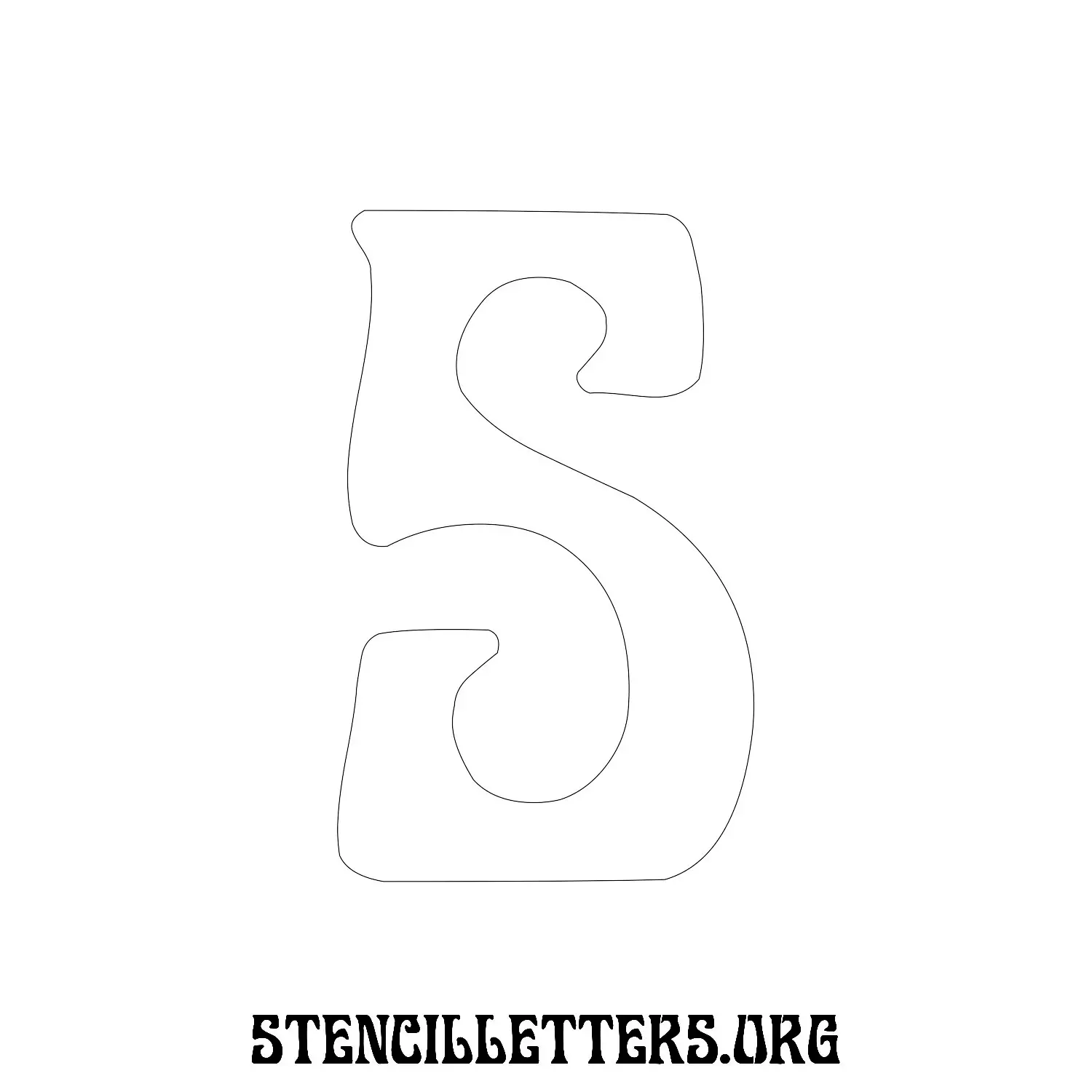 5 Inch Free Printable Individual 191 Art Nouveau Uppercase Letter Stencils