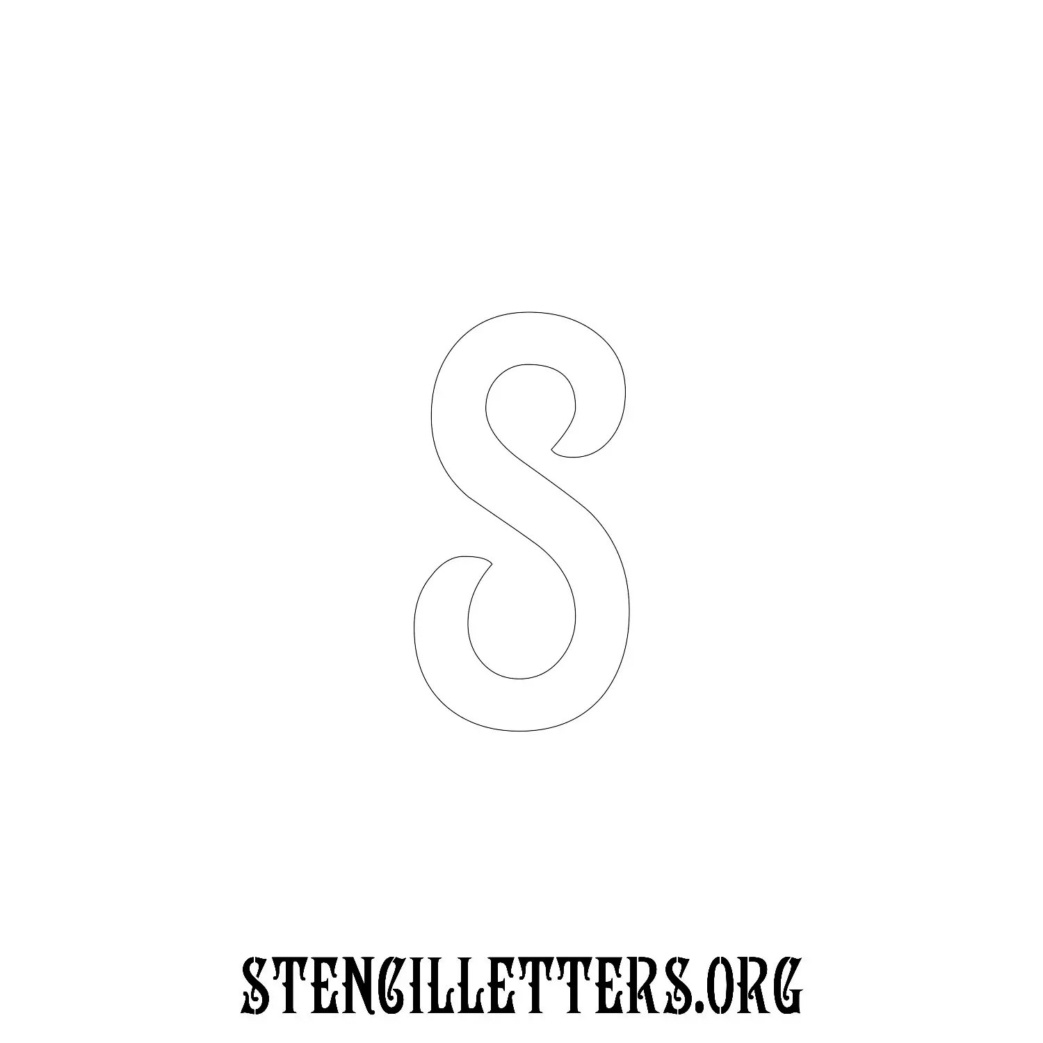 5 Inch Free Printable Individual 192 Art Nouveau Lowercase Letter Stencils