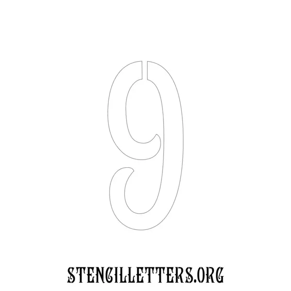 2 Inch Free Printable Individual 192 Art Nouveau Number Stencils