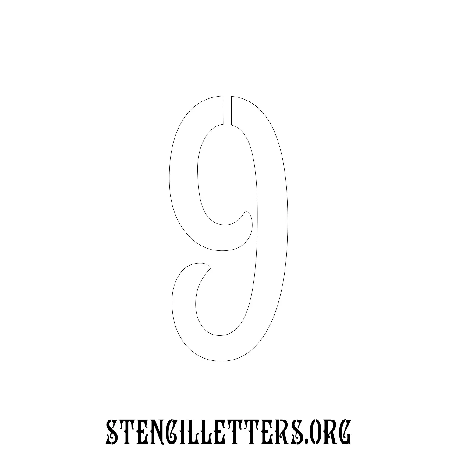 5 Inch Free Printable Individual 192 Art Nouveau Number Stencils