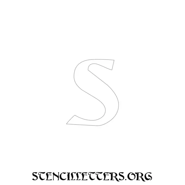 2 Inch Free Printable Individual 195 Art Nouveau Lowercase Letter Stencils