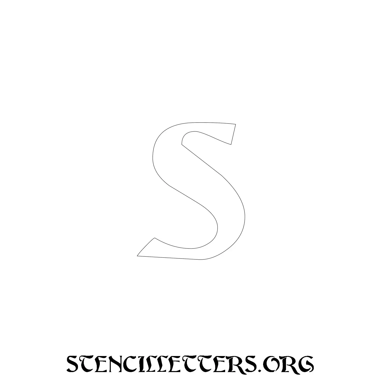 5 Inch Free Printable Individual 195 Art Nouveau Lowercase Letter Stencils