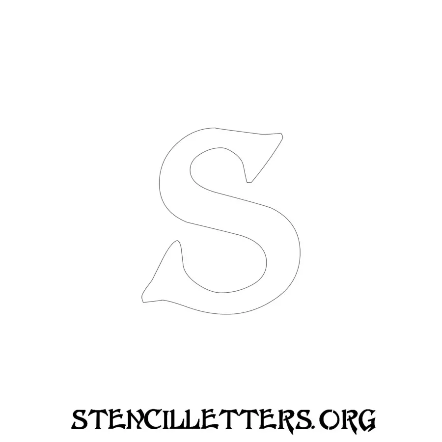 3 Inch Free Printable Individual 197 Art Nouveau Lowercase Letter Stencils