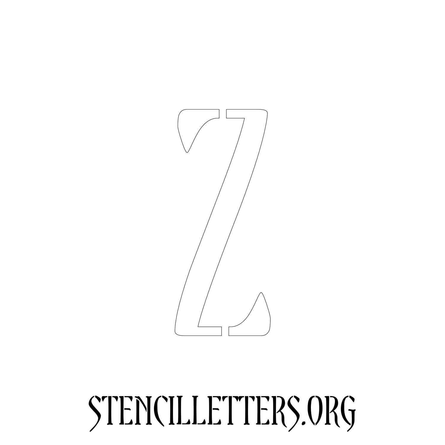 5 Inch Free Printable Individual 2 Elegant Uppercase Letter Stencils ...