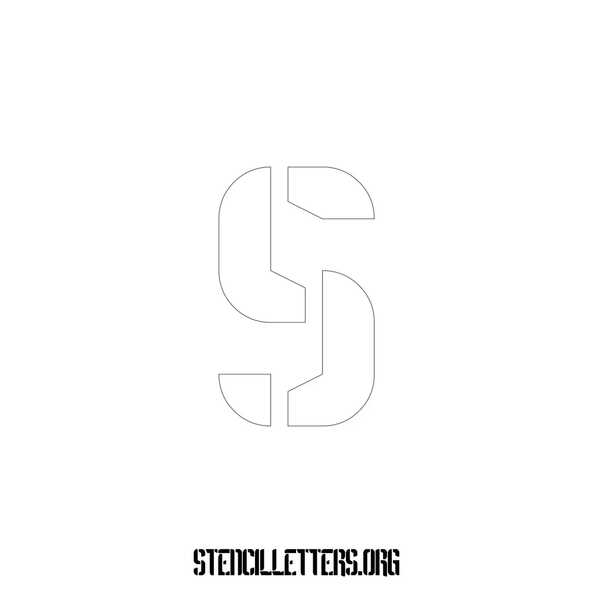 4 Inch Free Printable Individual 201 Futuristic Lowercase Letter Stencils