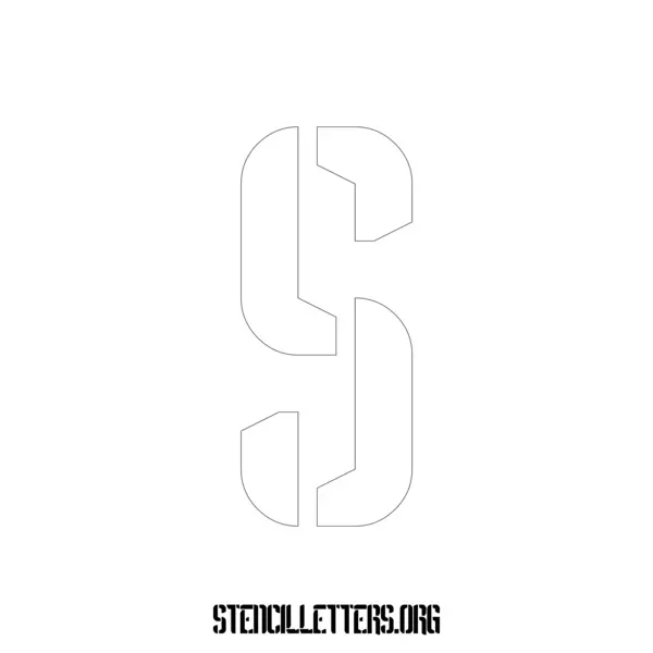 2 Inch Free Printable Individual 201 Futuristic Uppercase Letter Stencils