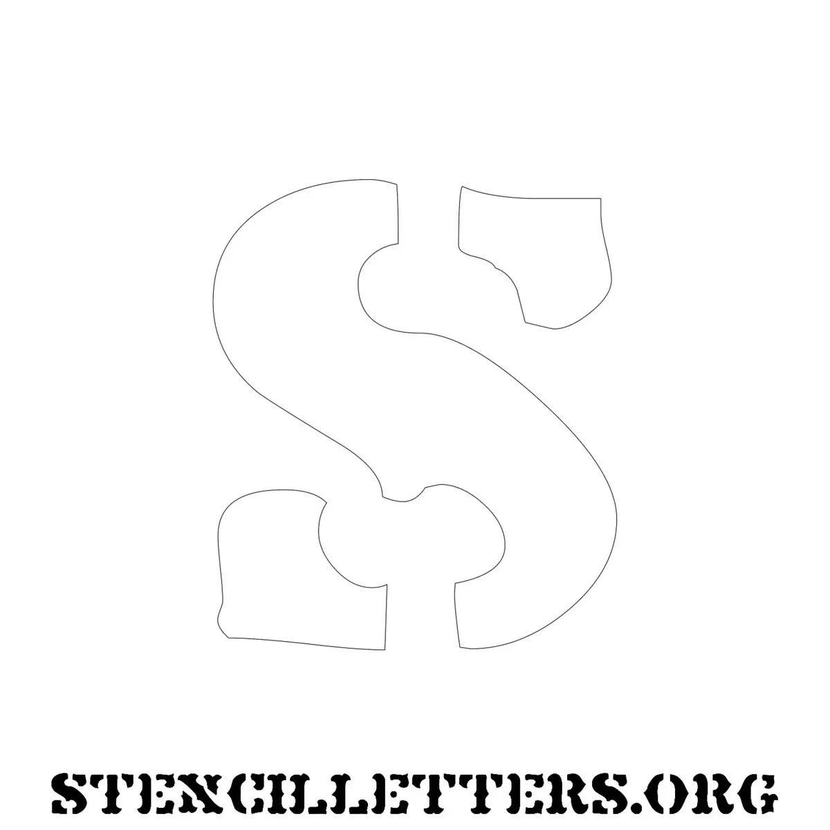 4 Inch Free Printable Individual 207 Old Western Uppercase Letter Stencils