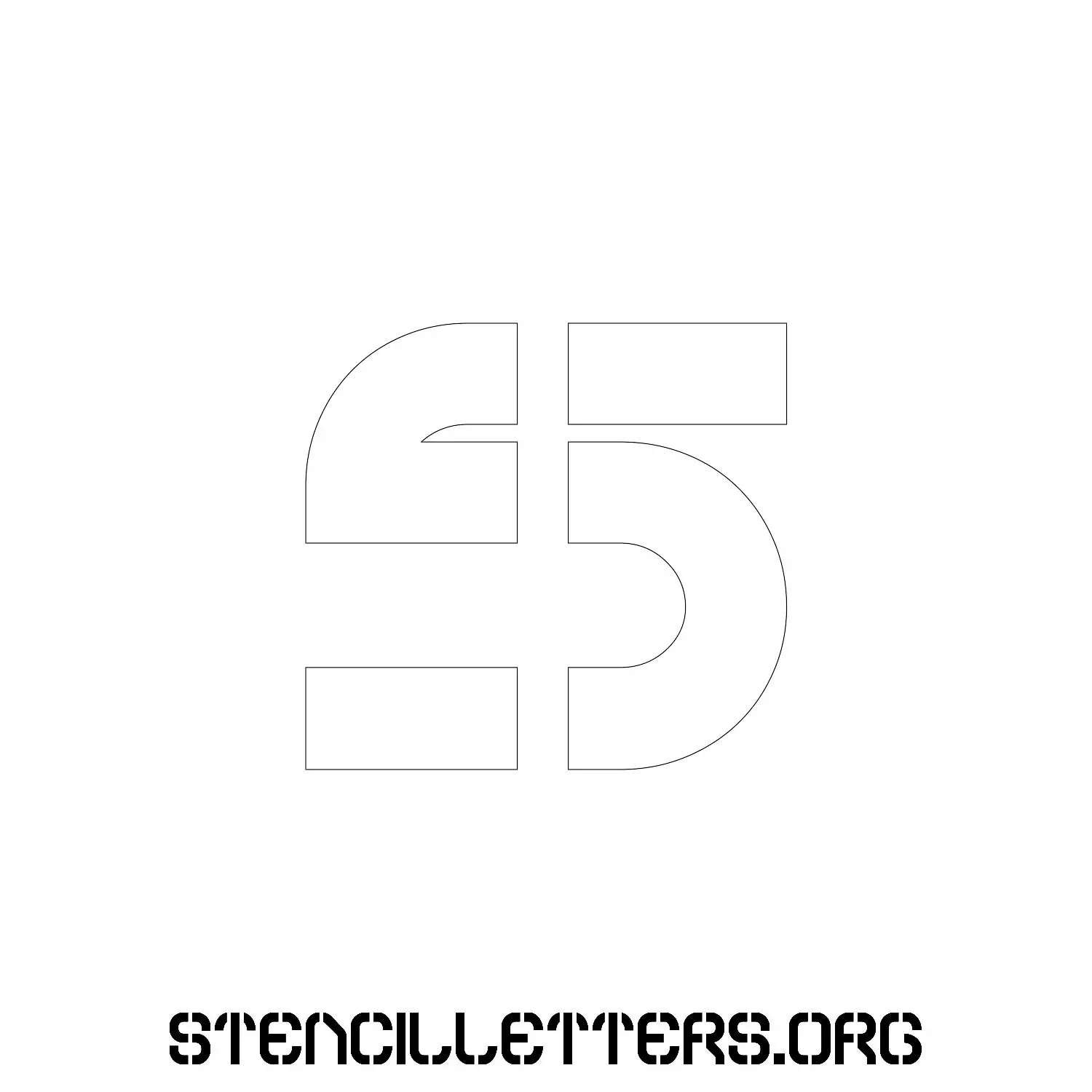 5 Inch Free Printable Individual 212 Futuristic Lowercase Letter Stencils