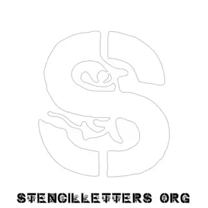 1 Inch Free Printable Individual 223 Gothic Uppercase Letter Stencils