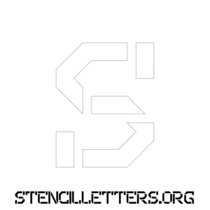 1 Inch Free Printable Individual 226 Futuristic Uppercase Letter Stencils