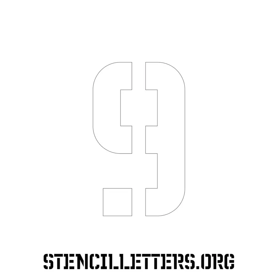 3 Inch Free Printable Individual 230 Futuristic Number Stencils