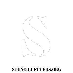 1 Inch Free Printable Individual 237 Elegant Artistic Uppercase Letter Stencils