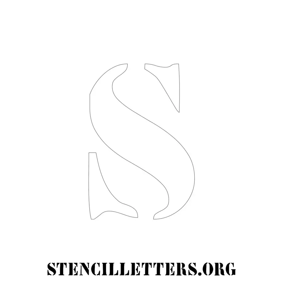 3 Inch Free Printable Individual 237 Elegant Artistic Uppercase Letter Stencils
