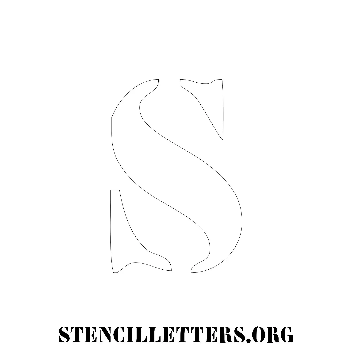 5 Inch Free Printable Individual 237 Elegant Artistic Uppercase Letter Stencils