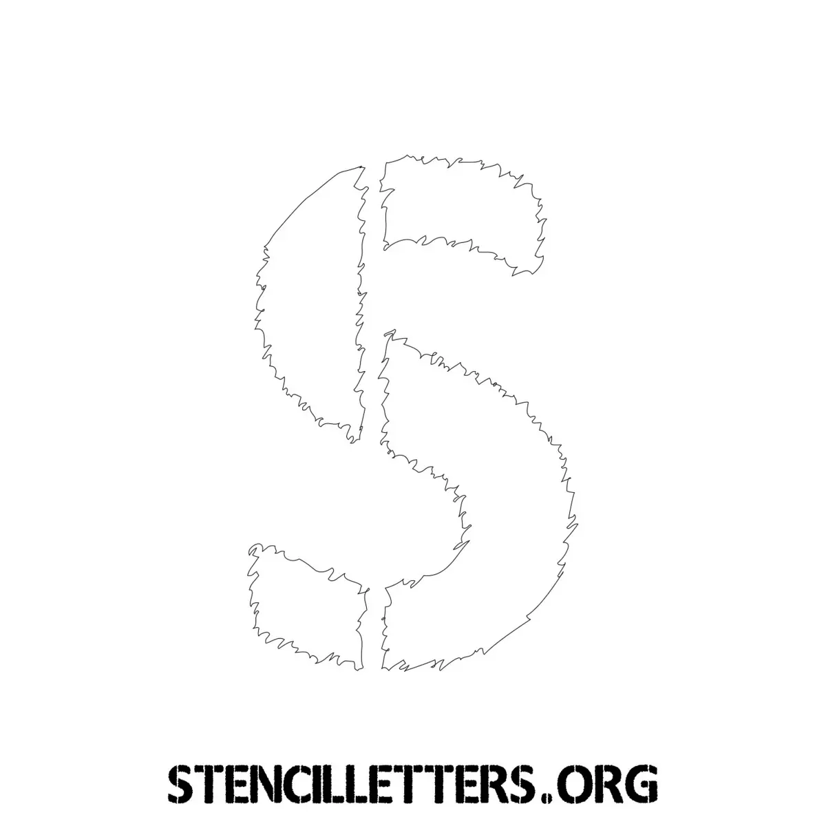 4 Inch Free Printable Individual 238 Woodcut Uppercase Letter Stencils