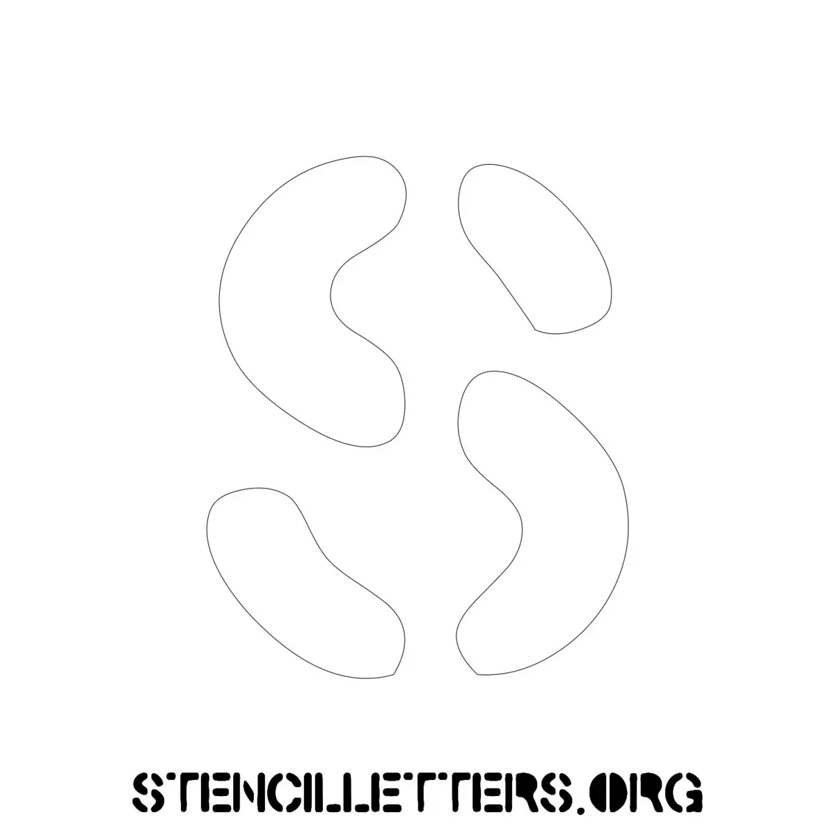 4 Inch Free Printable Individual 245 Round Uppercase Letter Stencils