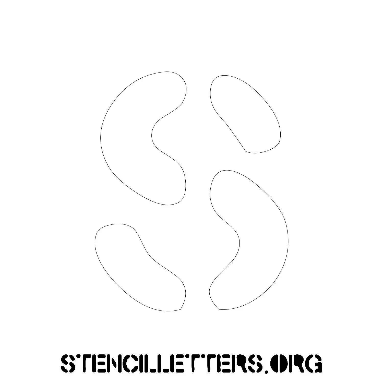 5 Inch Free Printable Individual 245 Round Uppercase Letter Stencils