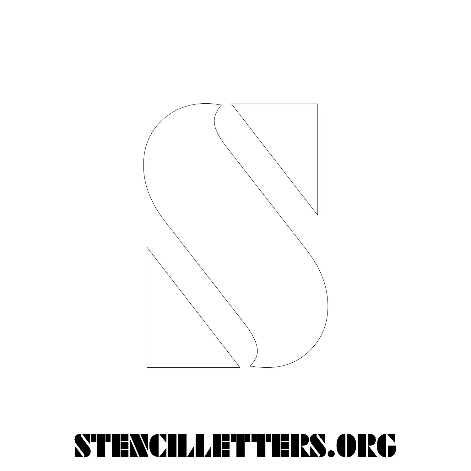 5 Inch Free Printable Individual 252 Futuristic Uppercase Letter Stencils