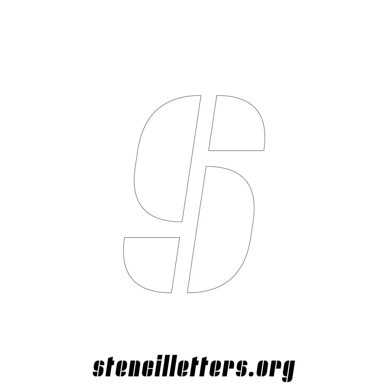 5 Inch Free Printable Individual 257 Slanted Lowercase Letter Stencils