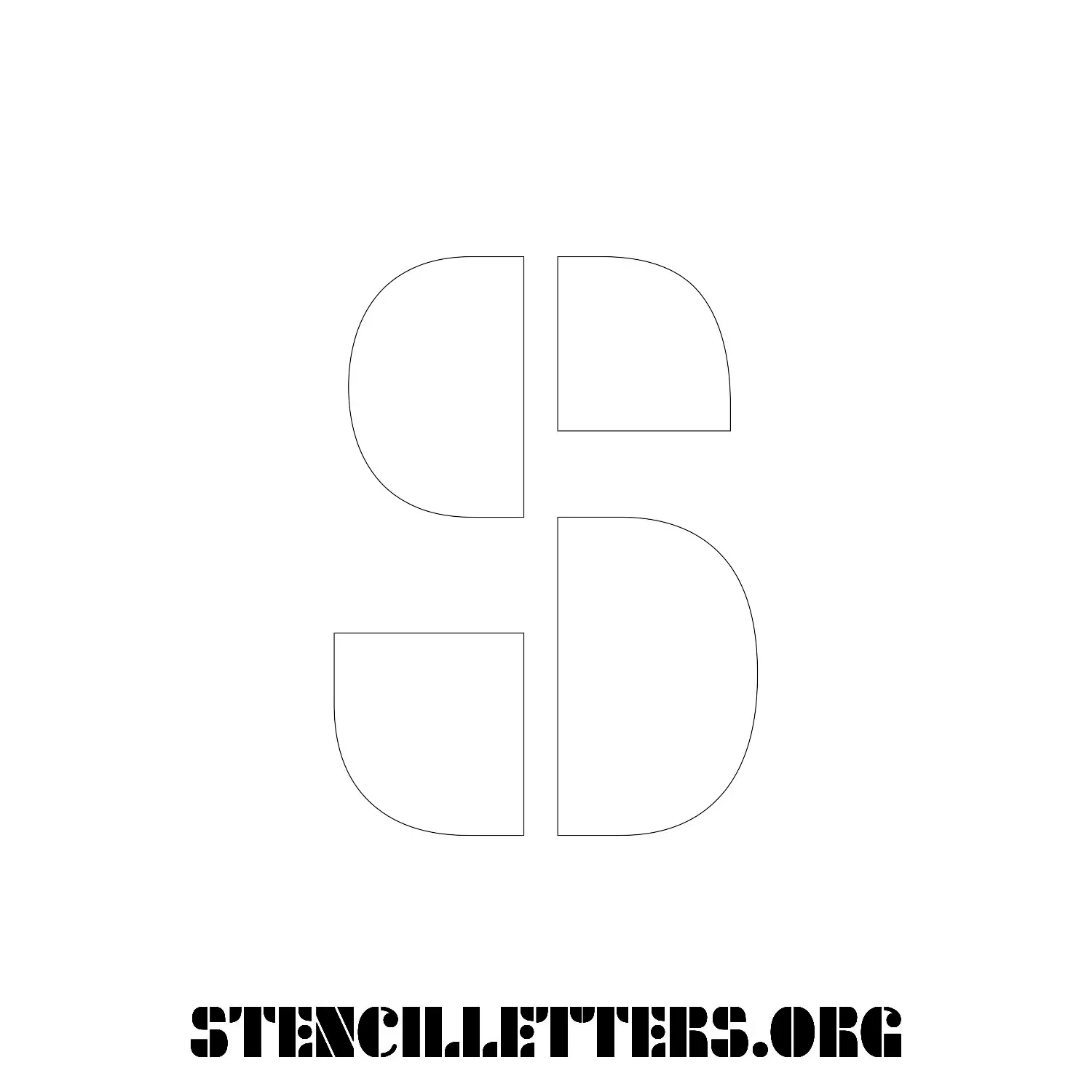 5 Inch Free Printable Individual 264 Round Uppercase Letter Stencils