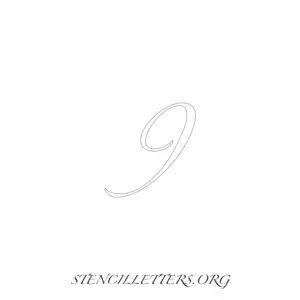 1 Inch Free Printable Individual 271 Cursive Number Stencils