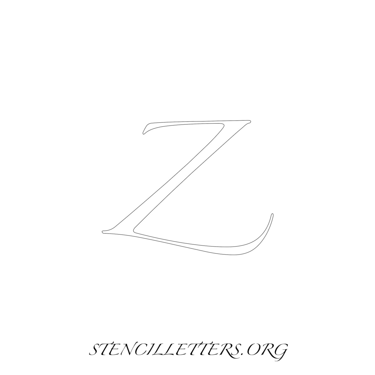 4 Inch Free Printable Individual 271 Cursive Uppercase Letter Stencils ...