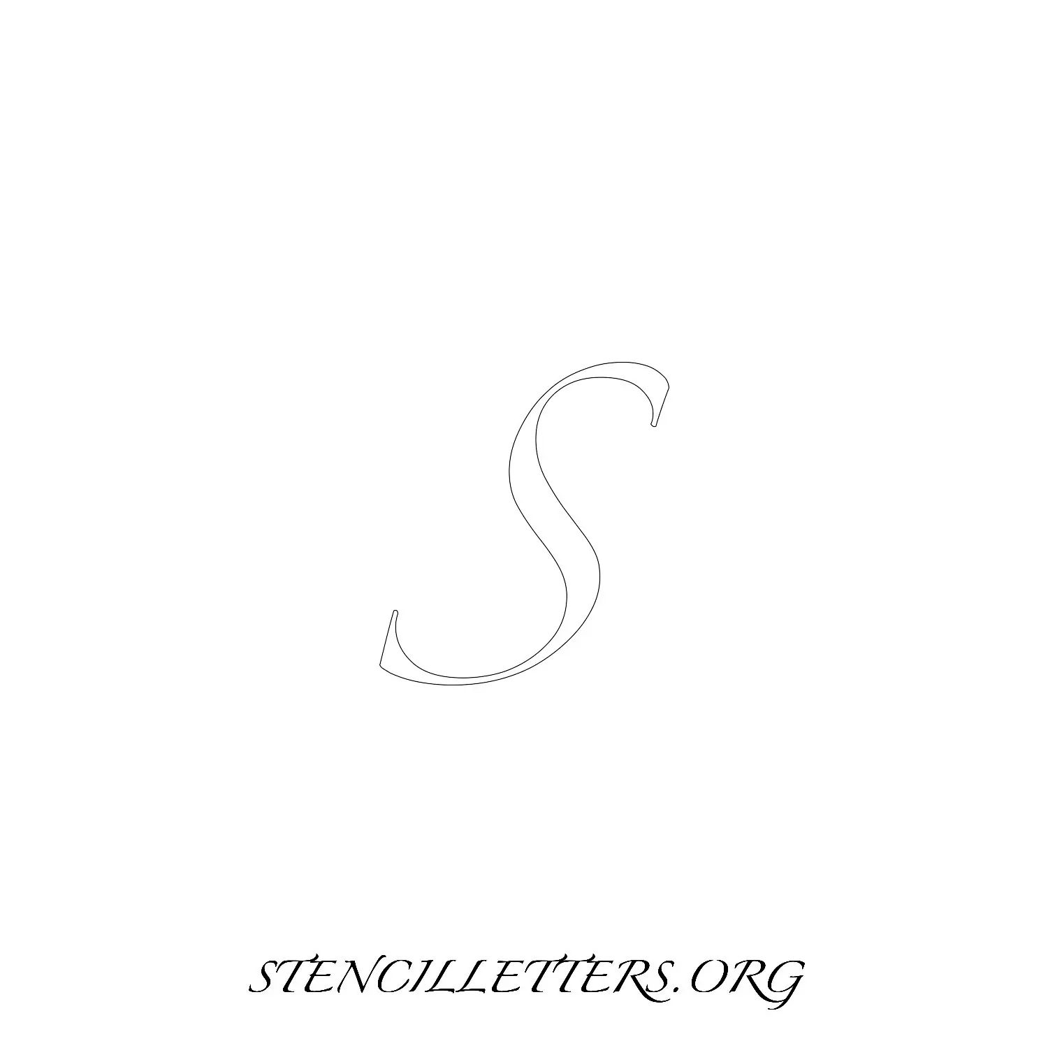 5 Inch Free Printable Individual 271 Cursive Uppercase Letter Stencils