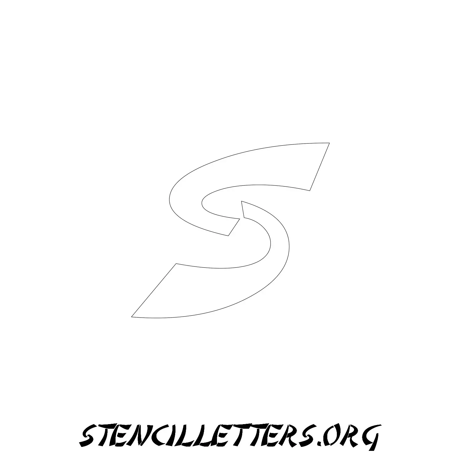 5 Inch Free Printable Individual 277 Asian Italic Lowercase Letter Stencils